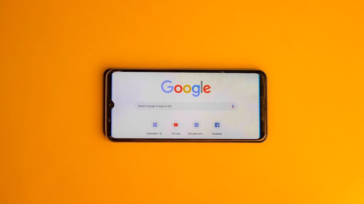 Google search page open on a smartphone screen