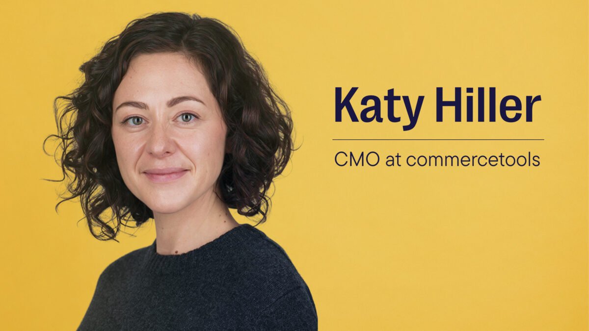 Commercetools press image announcing Katy Hiller as its new chief marketing officer