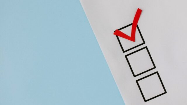 A paper checklist with a single red tick, like a product test that was never fully done